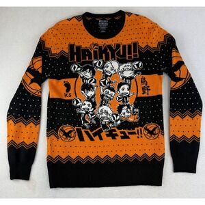 Haikyu Sweater Men's Small Boxlunch‎ Karasuno Crows Chibi Team Holiday Exclusive